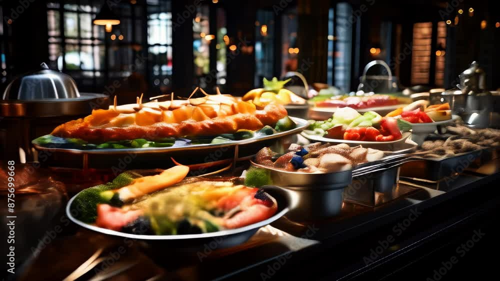 Delicious buffet spread at a restaurant Delicious buffet spread at a restaurant