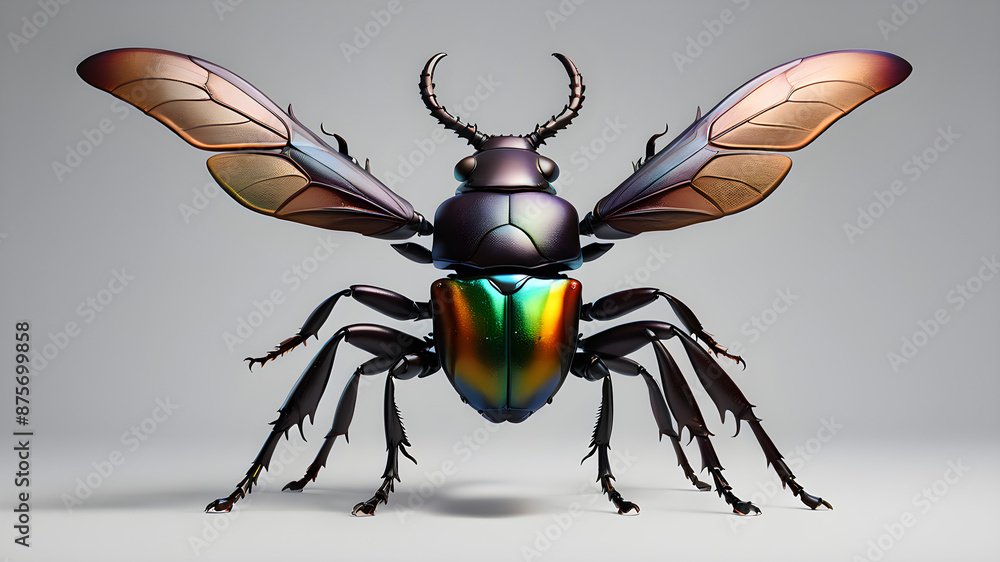 Fototapeta premium stag beetle isolated on white