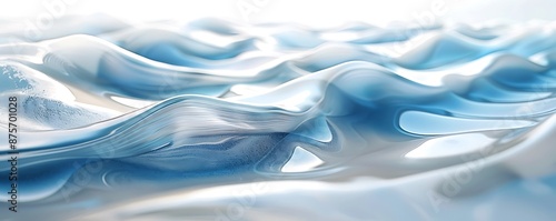 Realistic abstract background with waves of sand and sea water in blue and white tones, perfect for wall art.