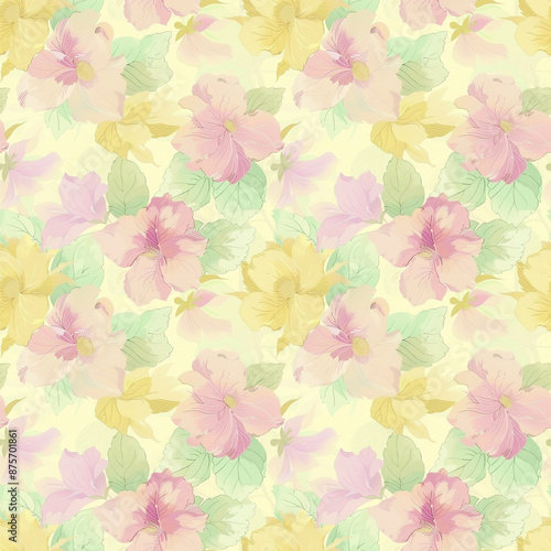 Wallpaper Mural Floral variety color, form nature, seamless fabric pattern. Torontodigital.ca