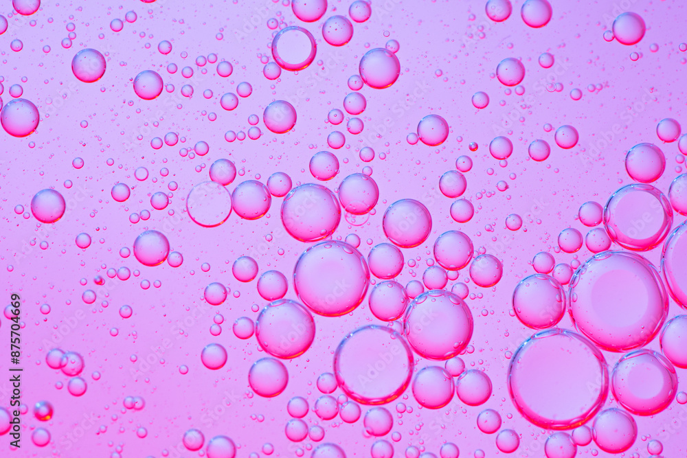 Abstract background of purple bubbles of oil in liquid Abstract background of purple bubbles of oil in liquid