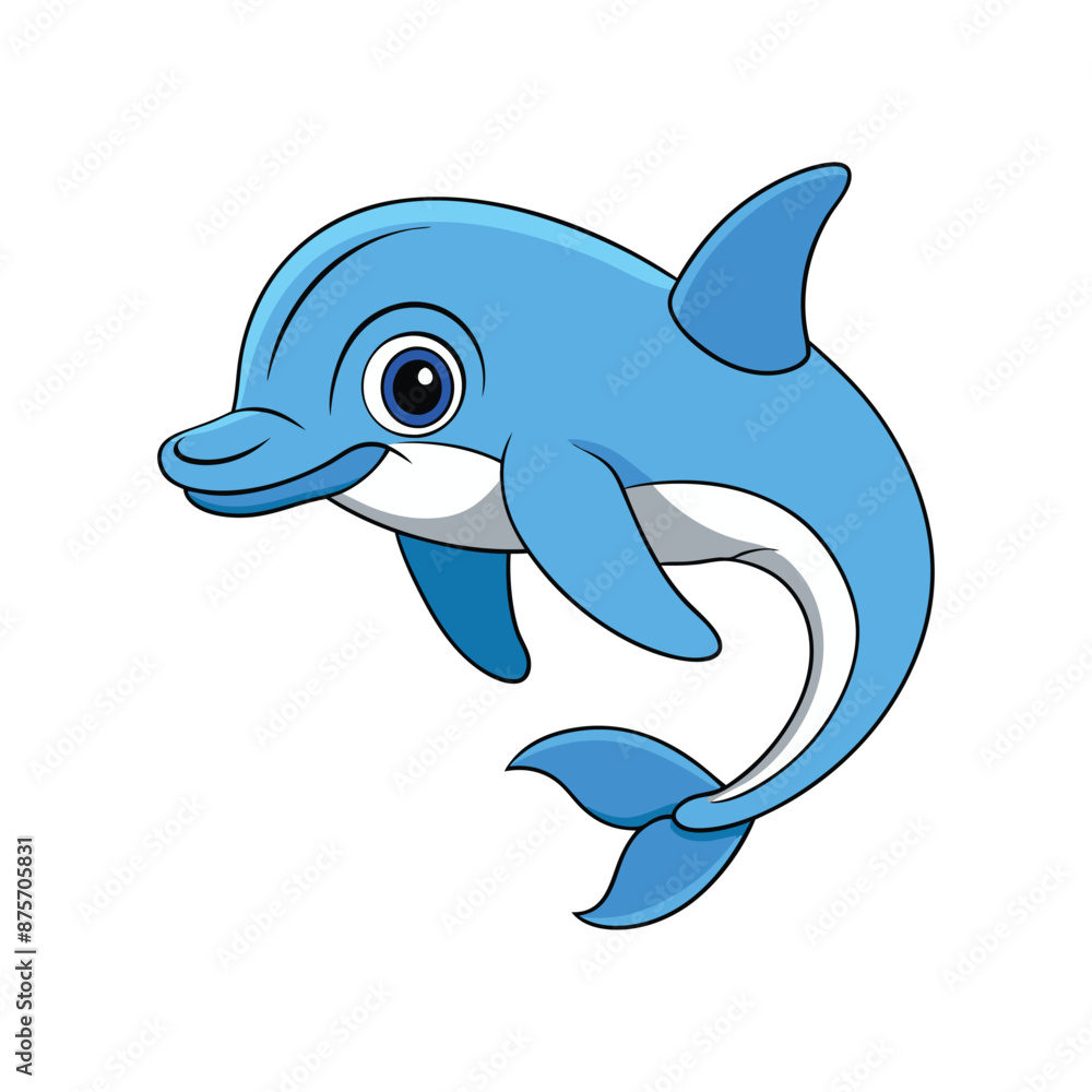 Naklejka premium Dolphin Silhouette Vector with White background