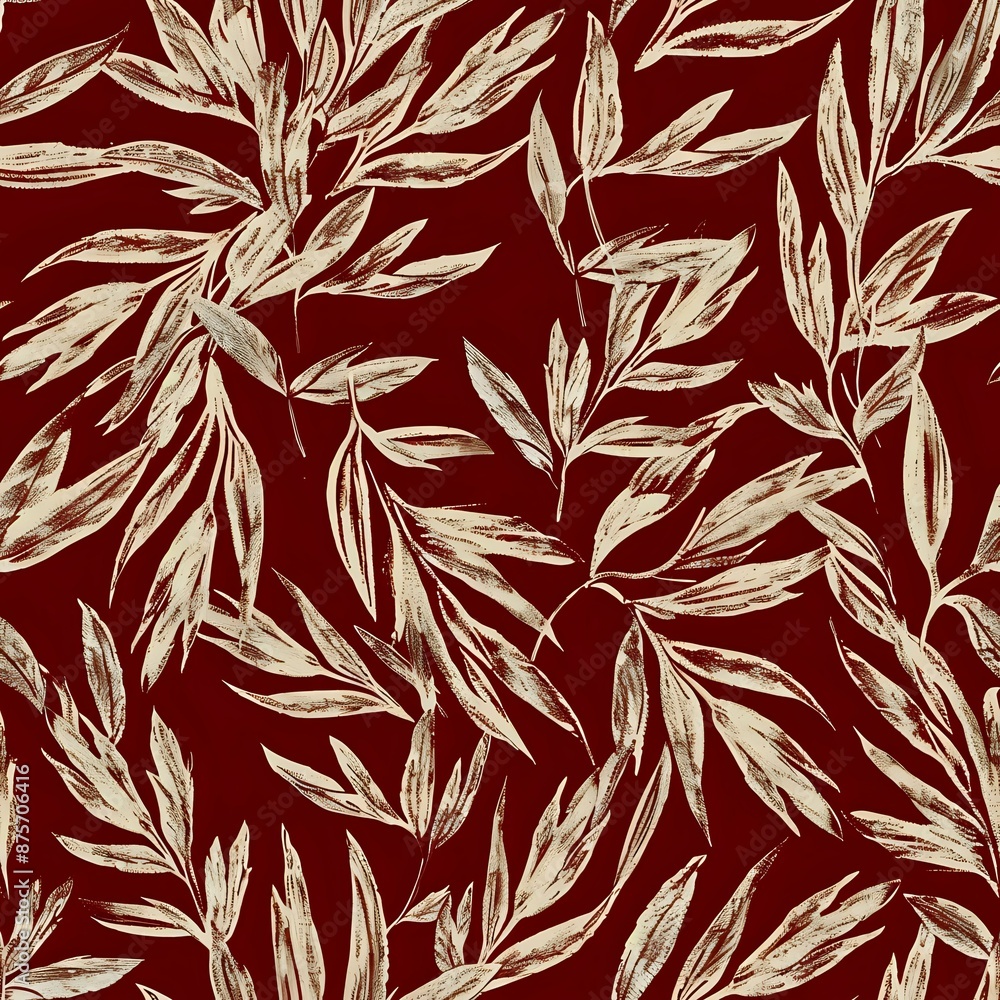 Hand-drawn Leaf Pattern with Veins on Blue-Grey Background Hand-drawn Leaf Pattern with Veins on Blue-Grey Background