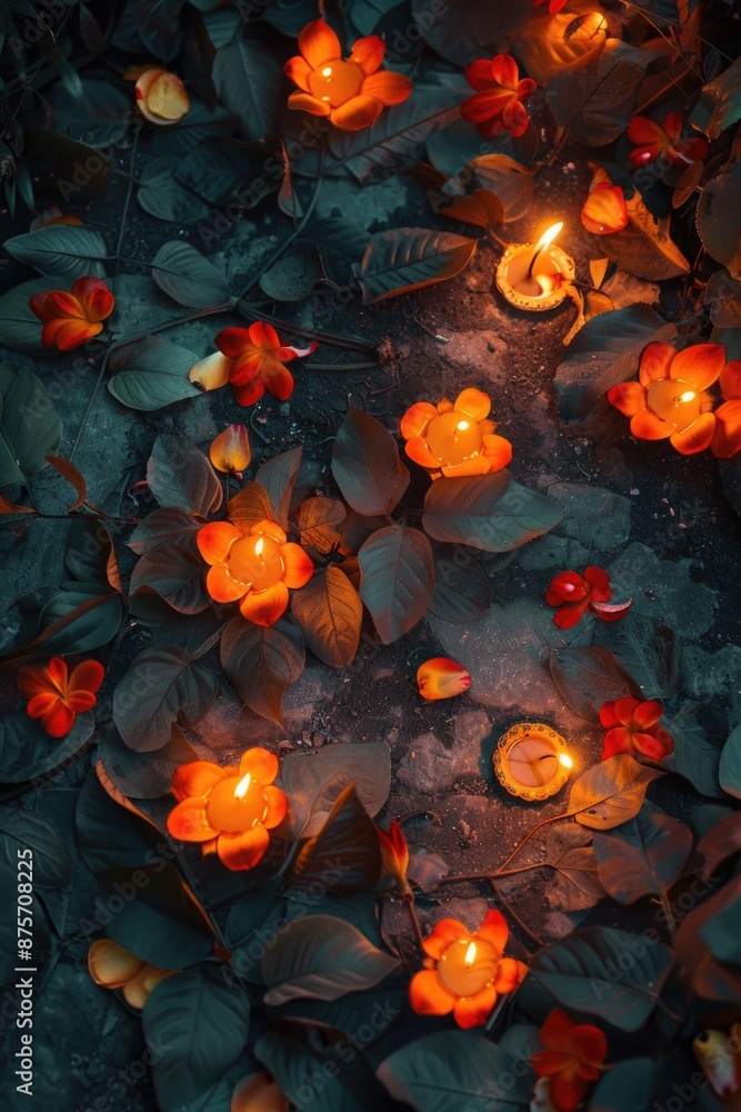 Candles on Leaves Candles on Leaves