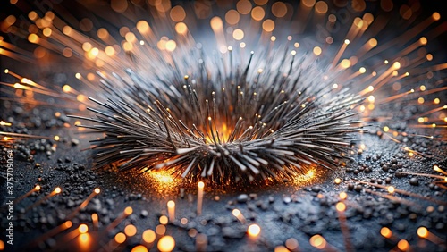 A mesmerizing abstract artwork of blurry iron filings in a magnetic field , art, abstract, iron, filings, magnetic photo