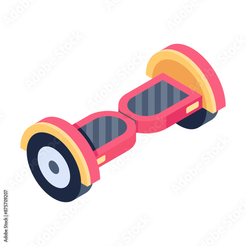 An editable isometric icon of hoverboard 

