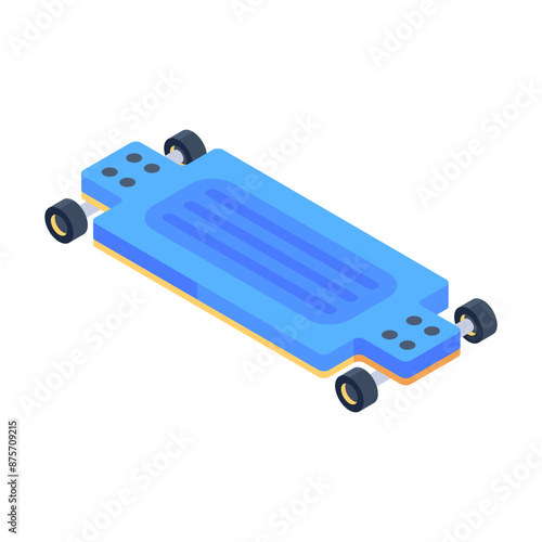Grab this isometric icon of skateboard 

