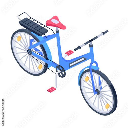Latest isometric icon showing pedal vehicle 

