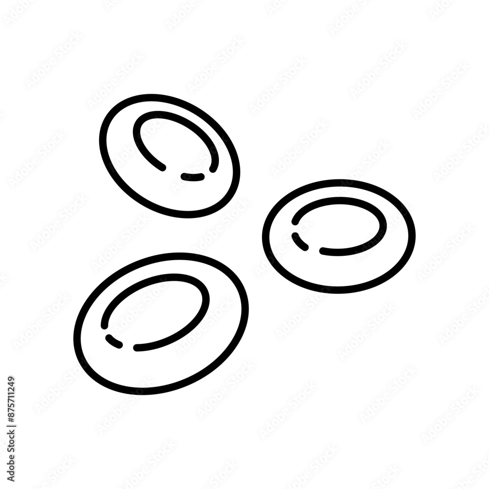 Red blood cells icon isolated on white background. Red blood cells icon isolated on white background.
