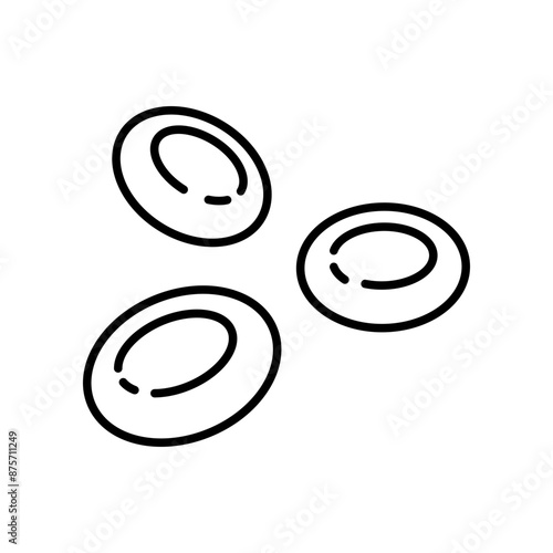 Red blood cells icon isolated on white background.