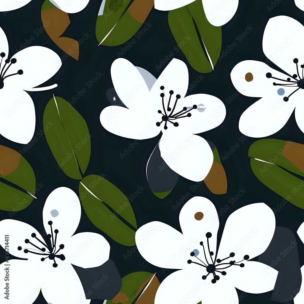 Serene Orange and White Floral Grid Design Serene Orange and White Floral Grid Design