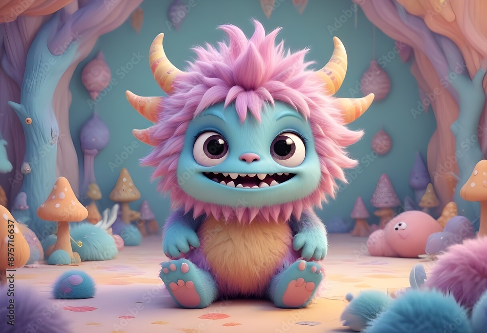 Obraz premium kawaii cute monster