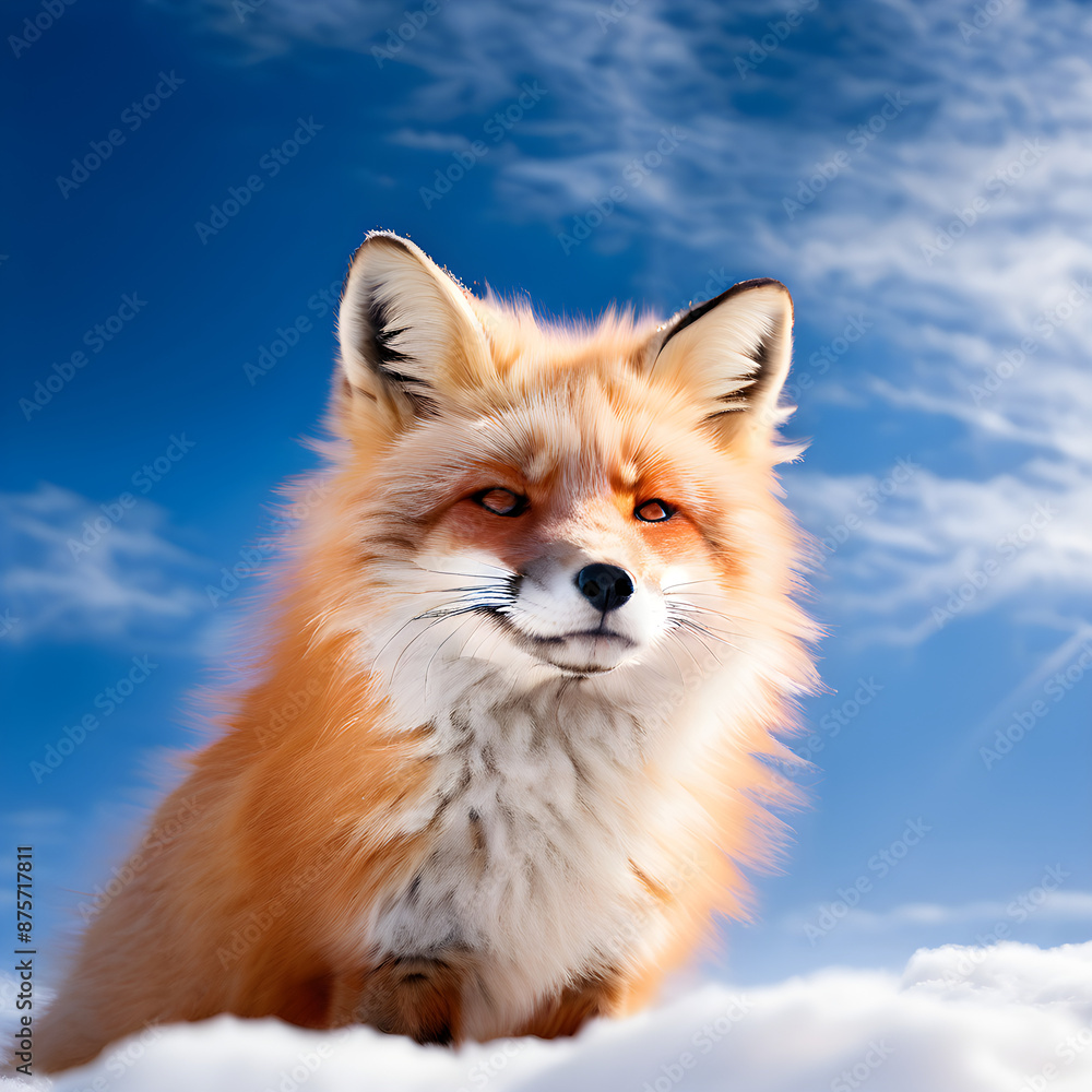 Naklejka premium fox in the sky