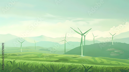 Clean energy shift and choosing green power, vector image