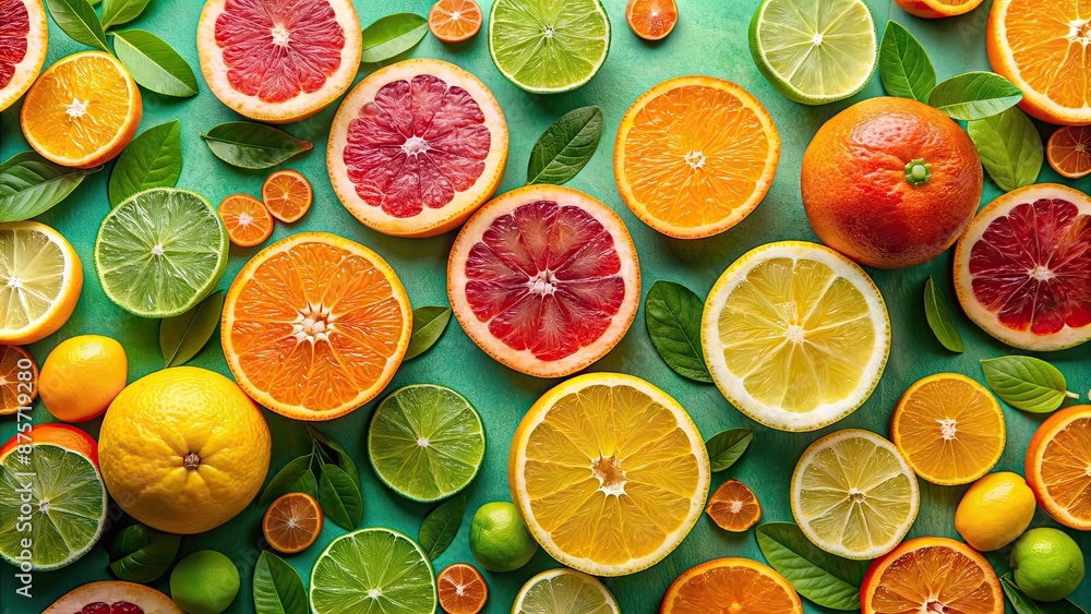 Abstract citrus fruit arrangement on vibrant background, Citrus, fruit, arrangement, abstract, vibrant, orange, yellow Abstract citrus fruit arrangement on vibrant background, Citrus, fruit, arrangement, abstract, vibrant, orange, yellow