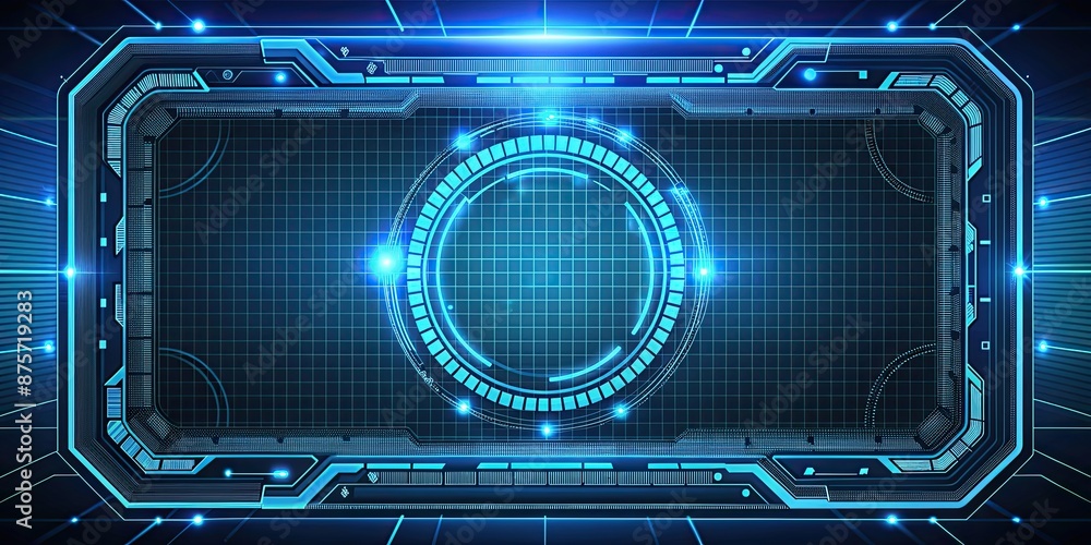 Fototapeta premium Abstract tech sci-fi HUD display showing futuristic digital interface, futuristic, technology, abstract, digital, display