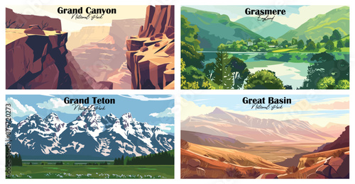 Travel landmarks tourism world famous, Vector illustration. Design for travel wallpaper, flyer or web banner design template. Panorama view. Copy space