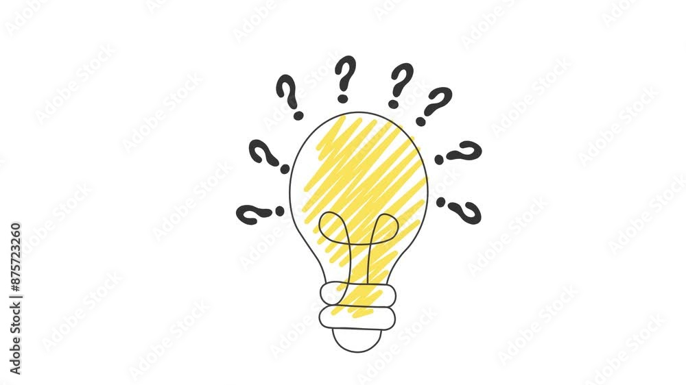 Question Mark Innobvative From Question To Creative Idea concept animation with question mark ...