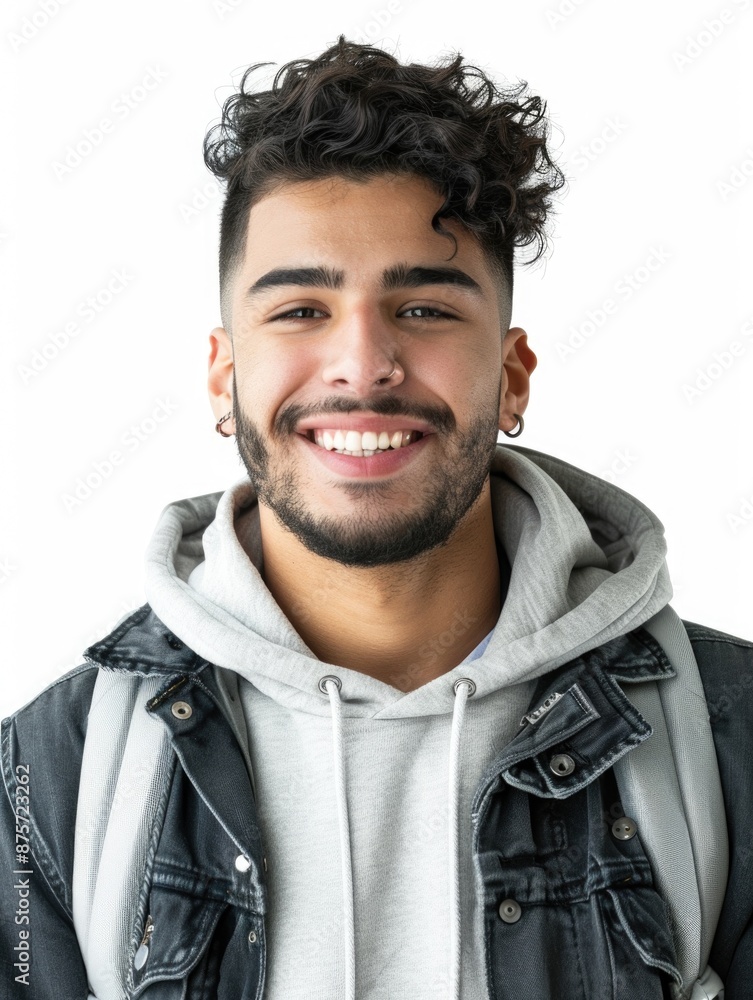 Man with Beard and Hoodie Smiling Man with Beard and Hoodie Smiling
