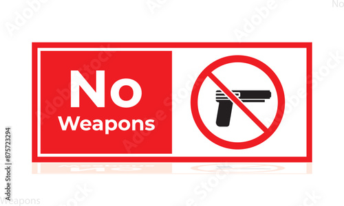 no weapons sign, security vector icon isolated on white background