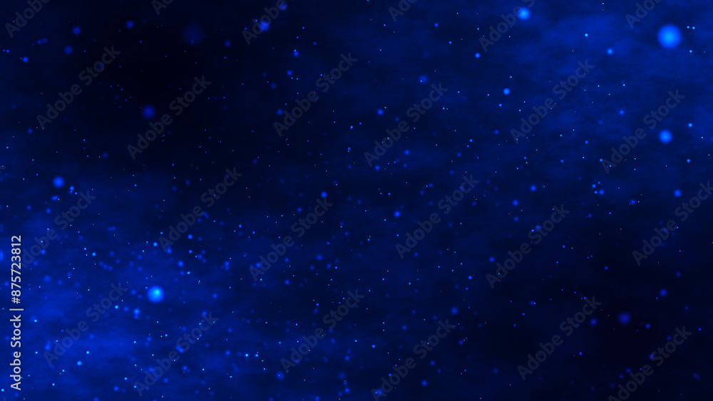Shimmering, bright particles forming a line and wave flow. Smoke clouds and particle background. Particle movement on dark sky with clouds. Futuristic glitter in space on dark background. 3D Shimmering, bright particles forming a line and wave flow. Smoke clouds and particle background. Particle movement on dark sky with clouds. Futuristic glitter in space on dark background. 3D