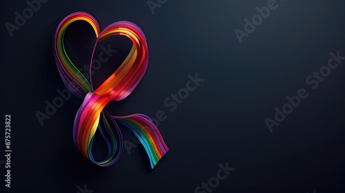 Rainbow Ribbon Heart Background