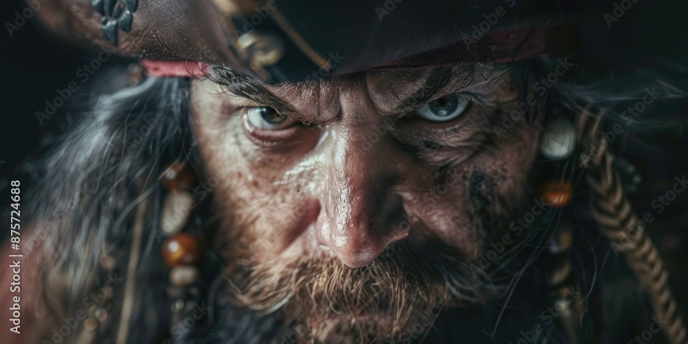 Man in Pirate Hat Close Up Man in Pirate Hat Close Up