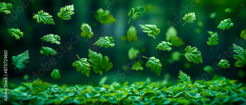 Fresh green leaves in a garden, showcasing natures beauty and vibrant foliage