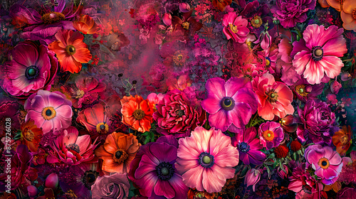 Obraz na płótnie Artistic floral pattern with watercolor flowers w salonie