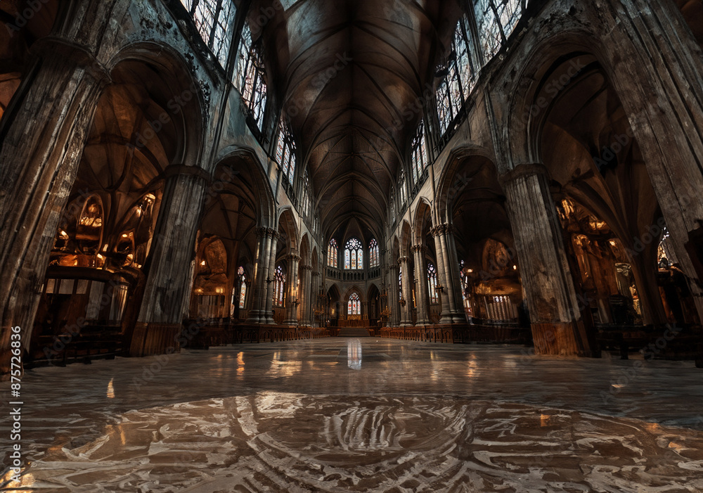 Obraz premium Gothic church with pointed arches.