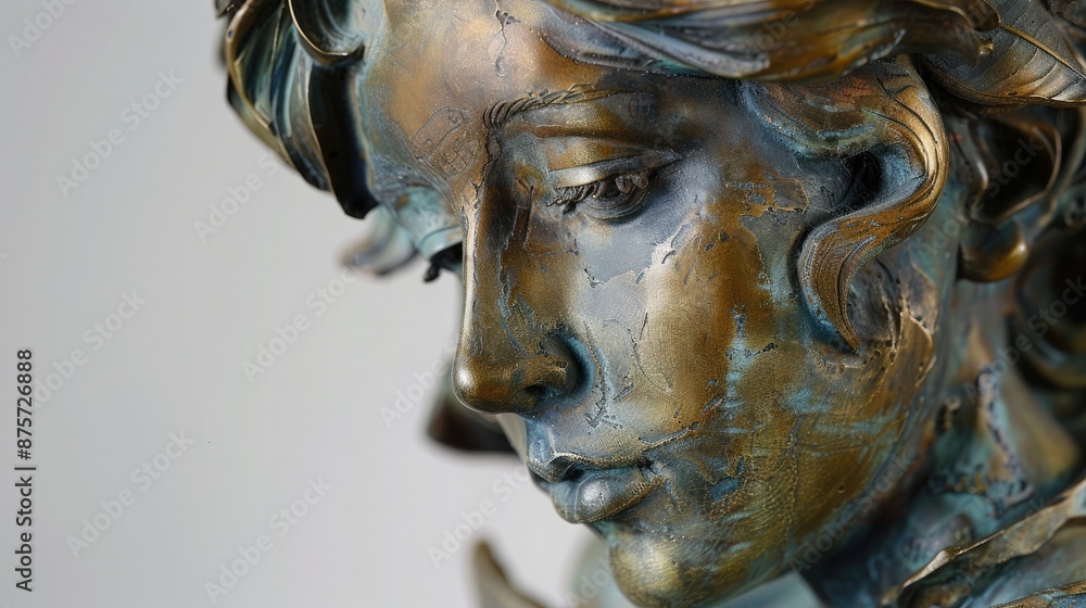 Aged bronze sculpture with intricate details and a rich patina, showcasing the artistry of metal casting. Aged bronze sculpture with intricate details and a rich patina, showcasing the artistry of metal casting.