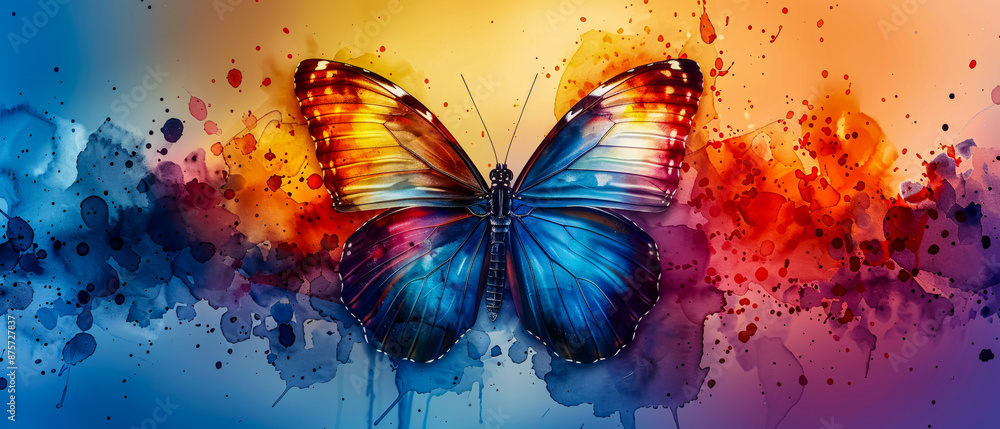 Bright and colorful butterfly wings in an abstract and artistic design