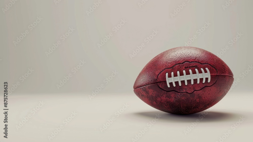 American football ball banner on white background American football ball banner on white background