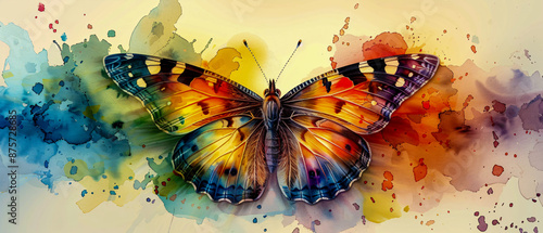 Obraz na płótnie Abstract pattern of colorful butterflies, showcasing natures beauty and vibrant designs w salonie