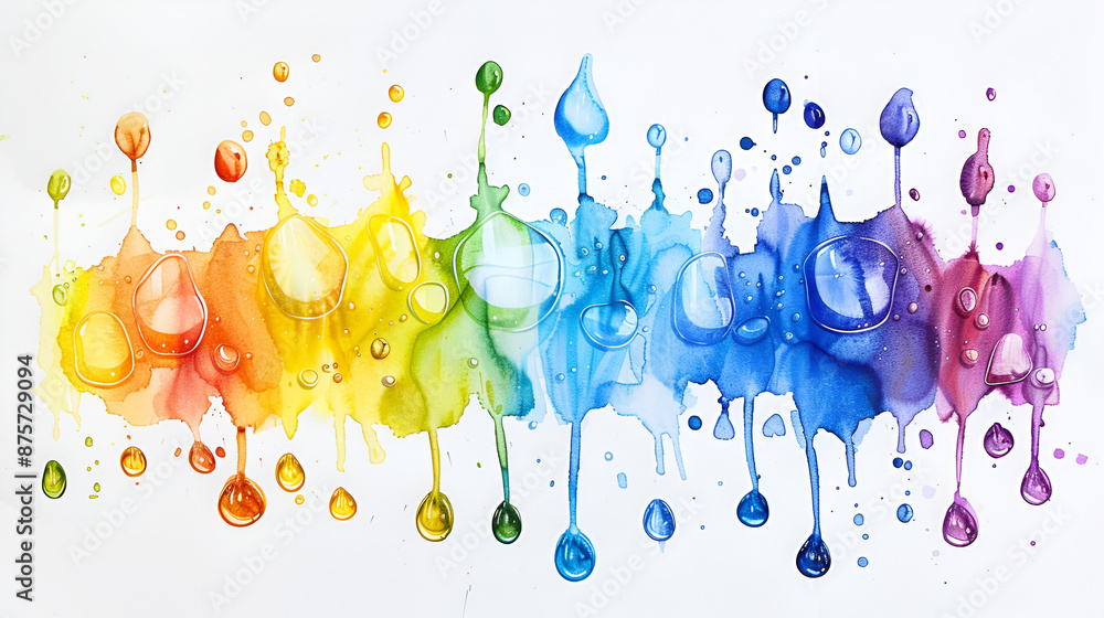 custom made wallpaper toronto digitalMulticolor Paint Splash on gradient background, Abstract Art Concept with Space for Your Design,3D Rendering, Multicolored paint stains on a white background