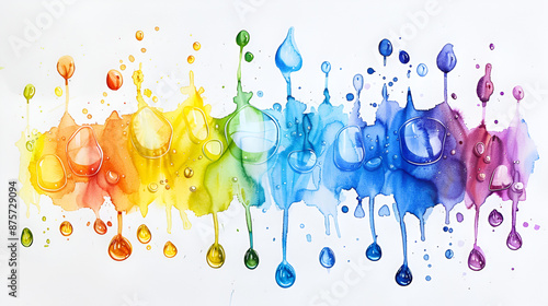 Wallpaper Mural Multicolor Paint Splash on gradient background,  Abstract Art Concept with Space for Your Design,3D Rendering, Multicolored paint stains on a white background Torontodigital.ca