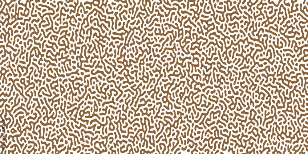 Stylized Turing pattern art background. Brown image. Abstract diffusion pattern with chaotic shapes. Vector illustration.