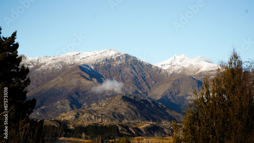 snow covered mountains in winter