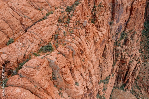 Canyon Valley and red rock face in Ivins, Utah, United States of America. photo