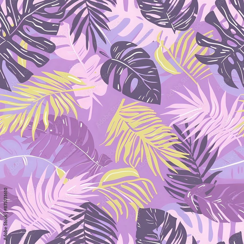 Tropical Leaf and Abstract Shapes Modern Tropical Theme Design Tropical Leaf and Abstract Shapes Modern Tropical Theme Design