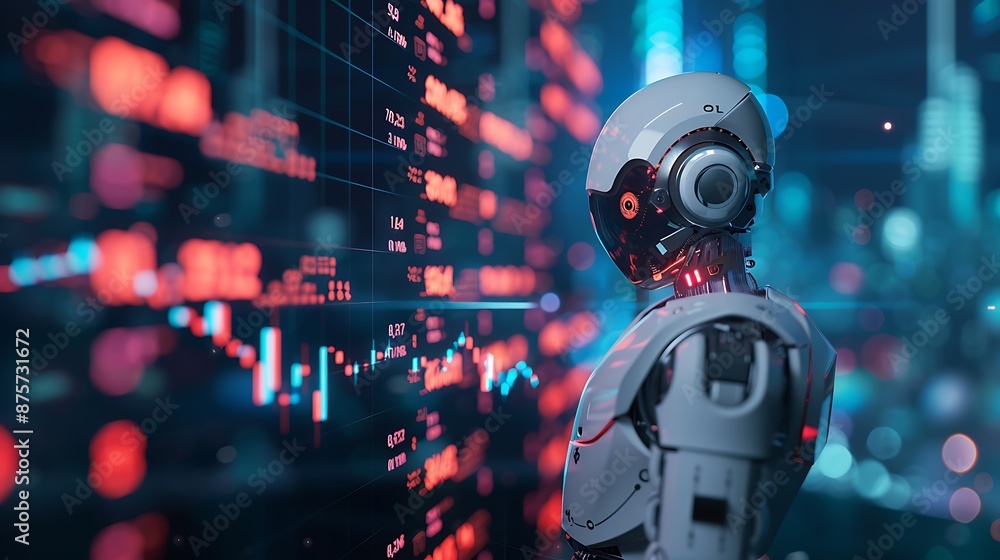 Robot Looking at Data Display Robot Looking at Data Display