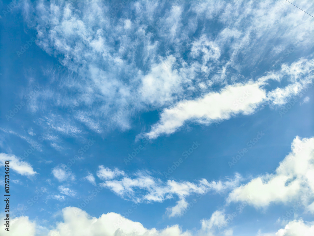 Obraz premium Beautiful sky dramatic clouds blue background toony clouds realistic monsoon cloudy background