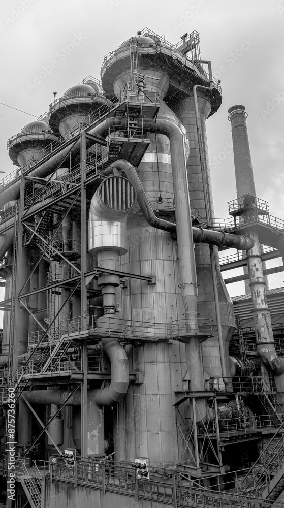 steel blast furnace in a disused industry