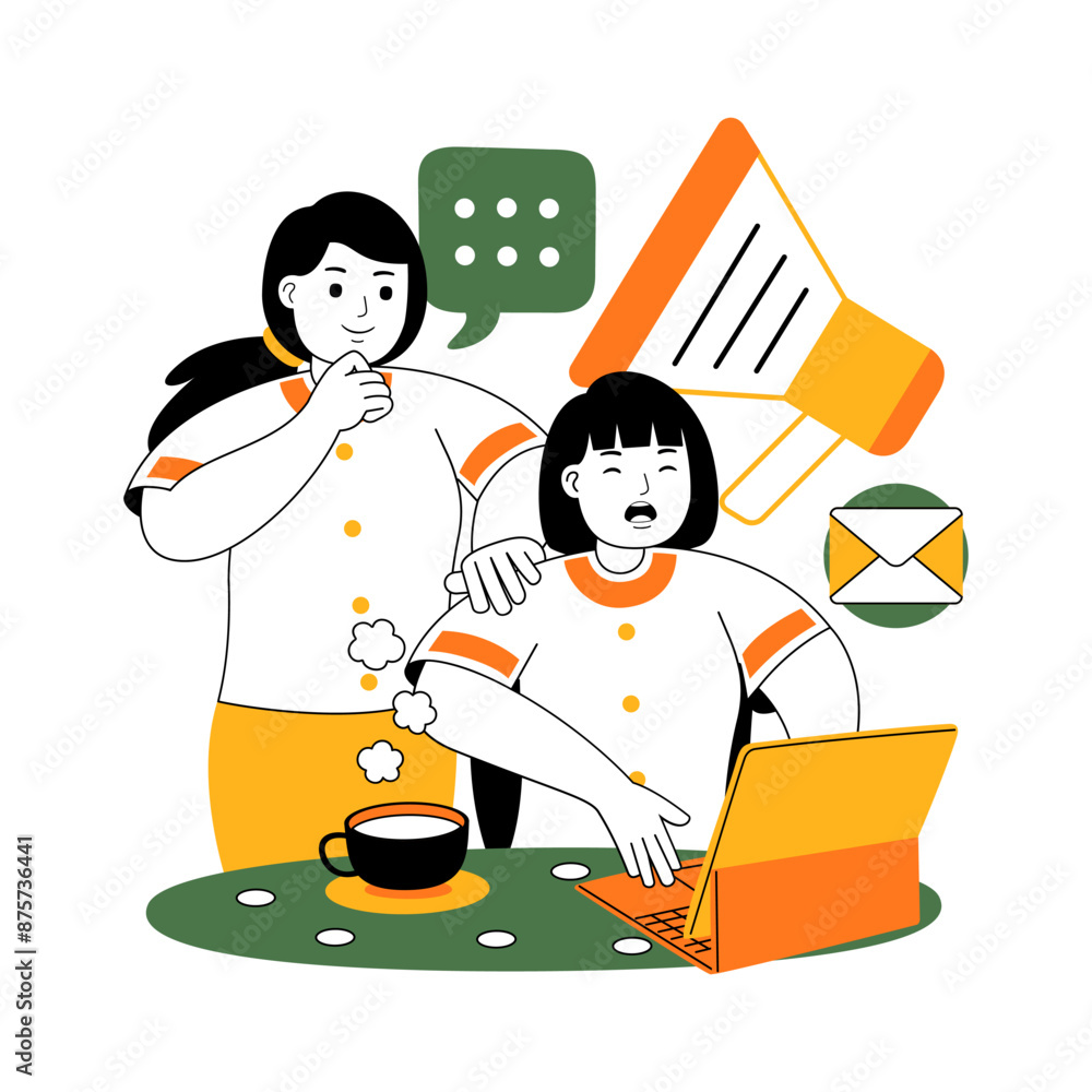 teamwork on project discussion vector illustration teamwork on project discussion vector illustration