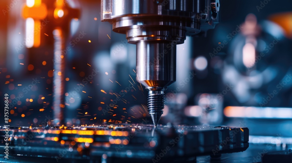 The CNC milling machine cutting the plastic parts with solid ball endmill tool. The hi-technology manufacturing processing by CNC machining center The CNC milling machine cutting the plastic parts with solid ball endmill tool. The hi-technology manufacturing processing by CNC machining center