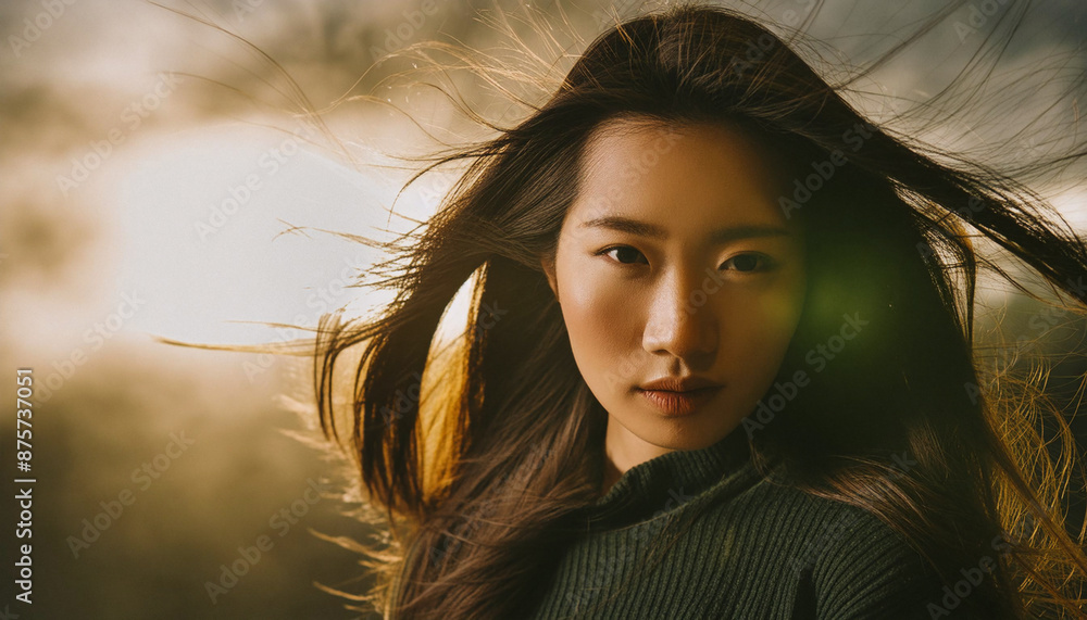Fototapeta premium 森林の中の女性のポートレート