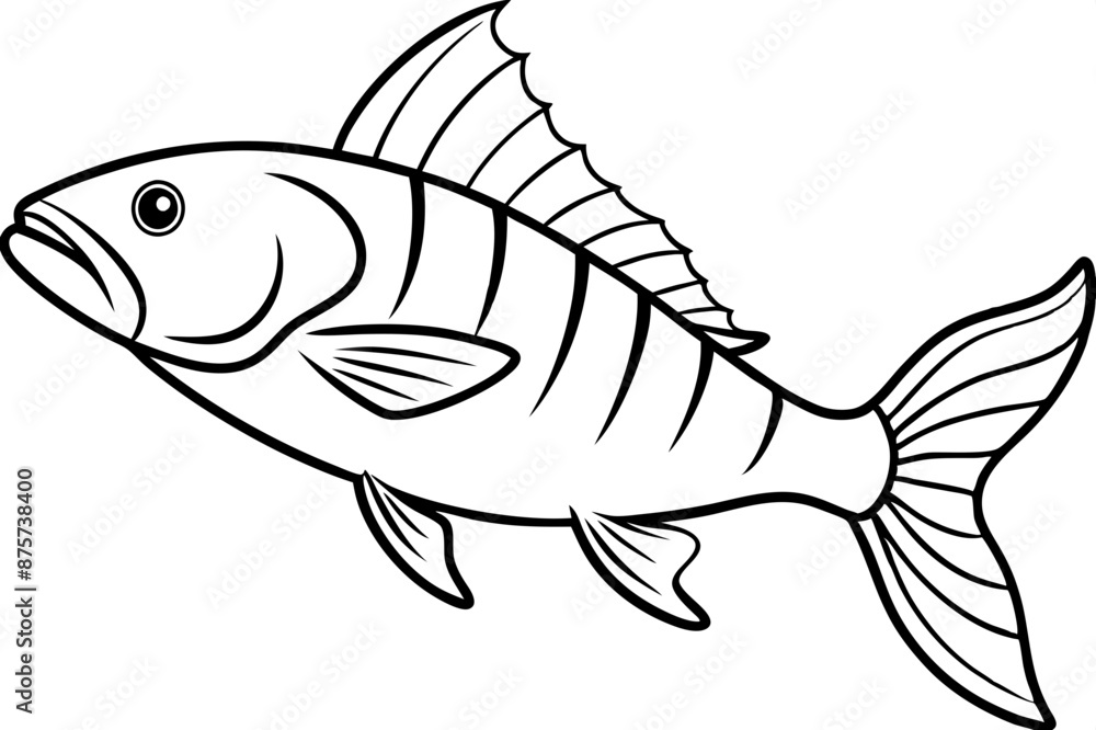 Fototapeta premium Climbing fish jumps icon vector vector art illustration