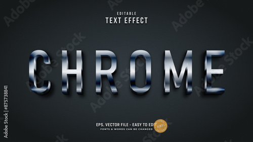 Shiny chrome editable text effect