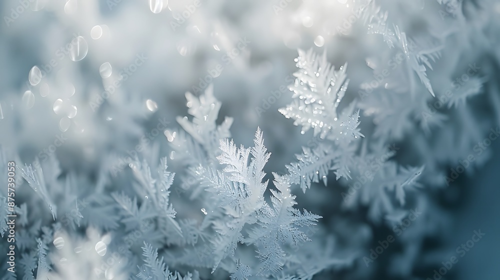 A close-up shot of frost crystals on a windowpane, showcasing their intricate patterns and the subtle interplay of light in a wintry environment. A close-up shot of frost crystals on a windowpane, showcasing their intricate patterns and the subtle interplay of light in a wintry environment.