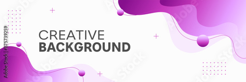 Modern template banner featuring a vibrant gradient color scheme and dynamic liquid shapes. Perfect for web headers, social media graphics, and promotional materials. Sleek and eye-catching design.